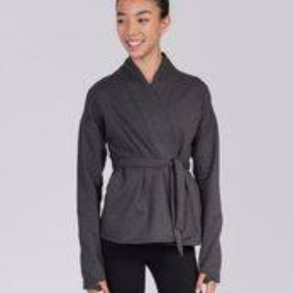 Ivivva by Lululemon🍋 Make It A Wrap thumbholes Grey pocket fleece size 7 - Picture 2 of 4